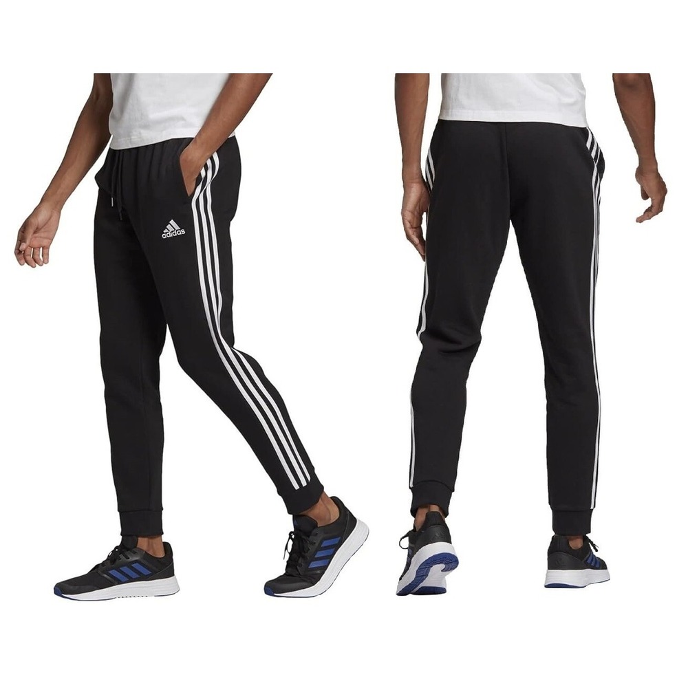 Adidas Essentials Fleece 3-Stripes Pants Black/White GK8821 Men's Size XXL NEW!